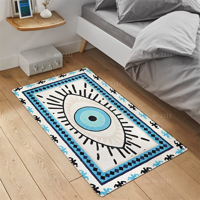 Soft Evil Eye Non Slip Floor Rugs