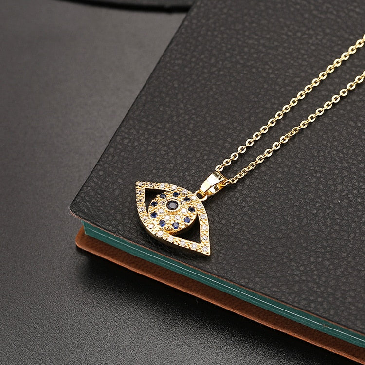 trendy evil eye pendant necklace