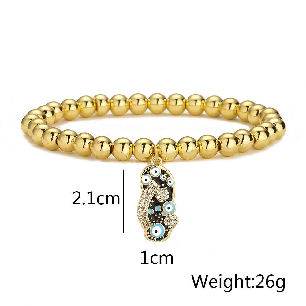 Evil Eye Golden Beaded Bracelet