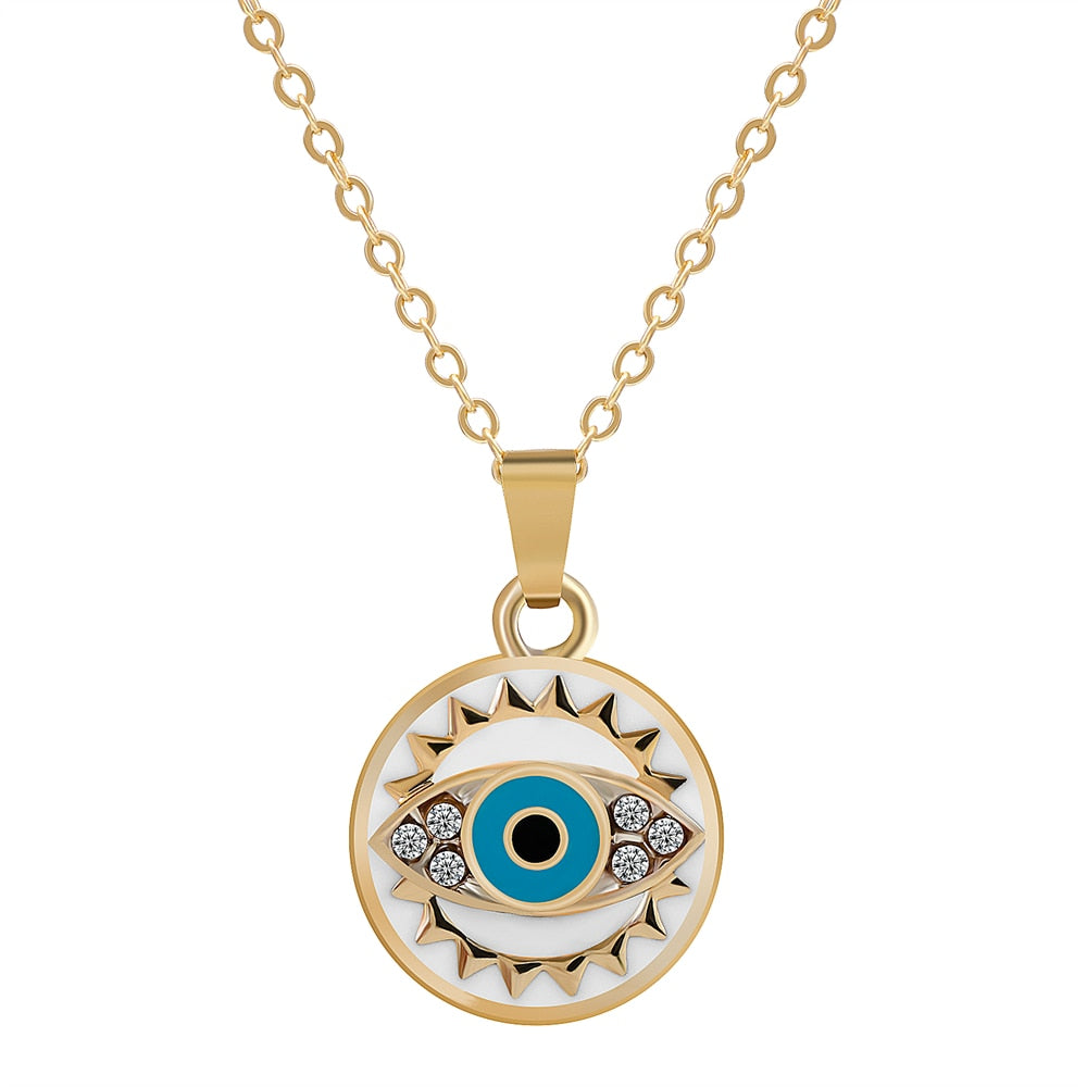 Evil Eye 14k Gold Plated Necklace