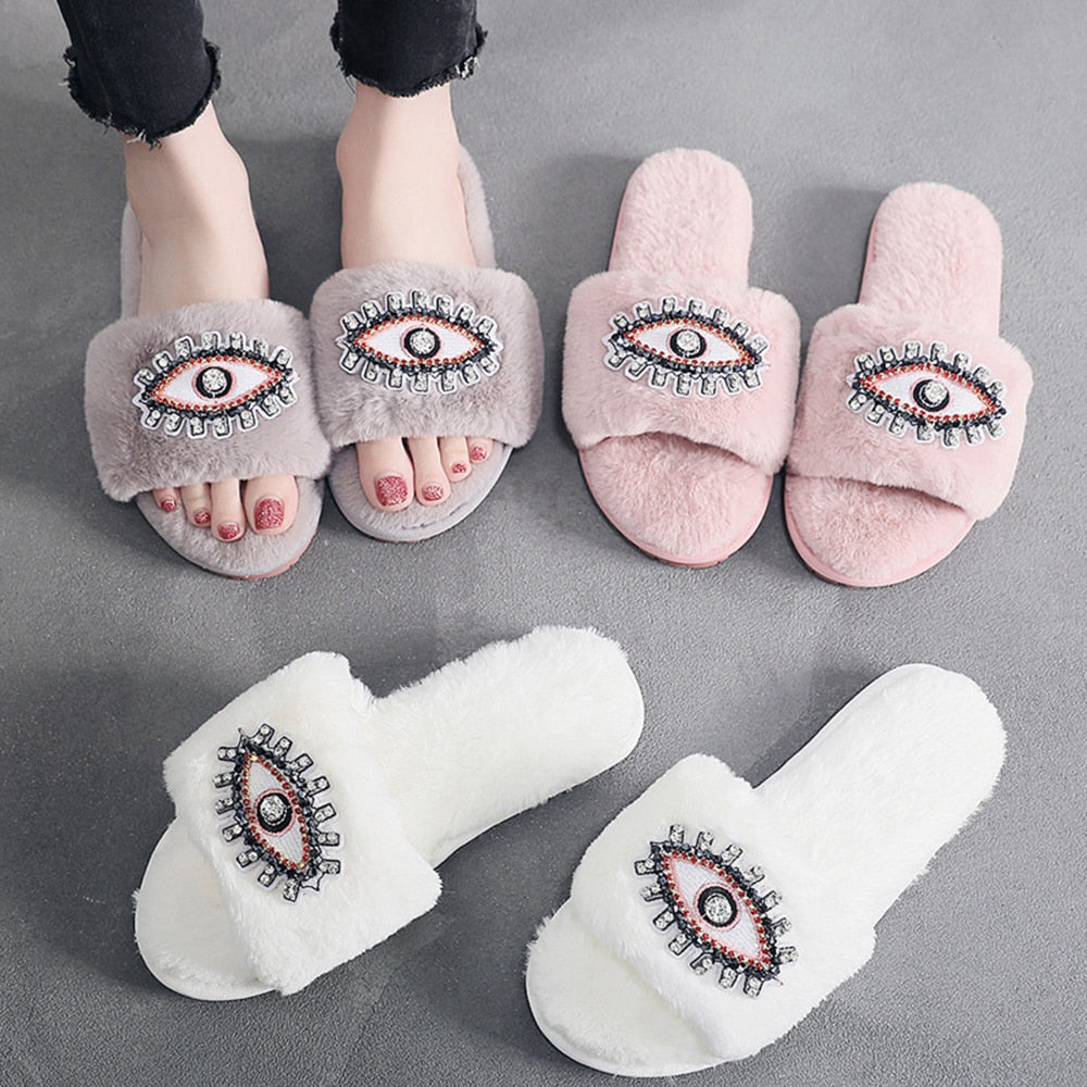 Soft Plushy Evil Eye Shoes