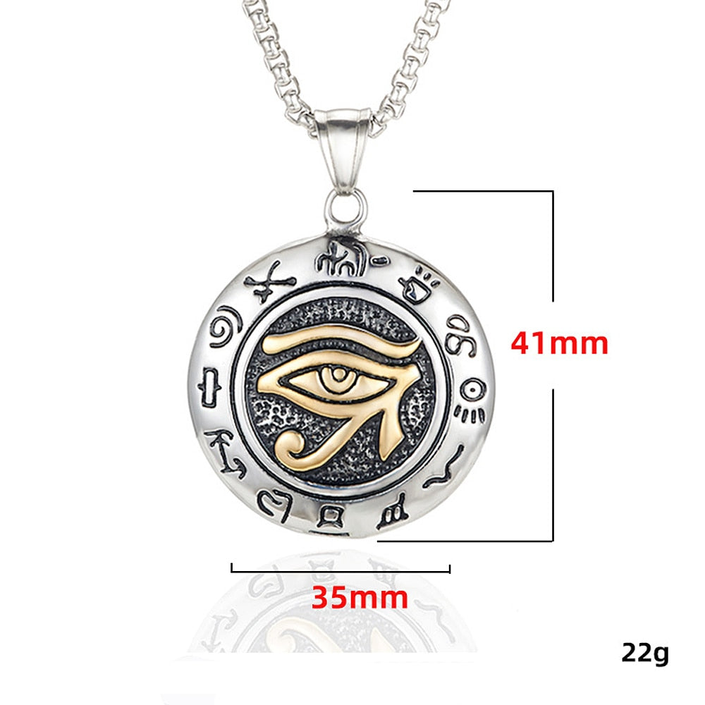 Evil Eye Stainless Steel Amulet Necklace