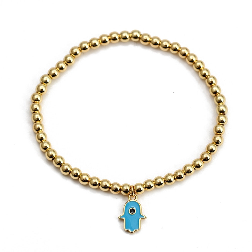 Evil Eye Golden Beaded Bracelet