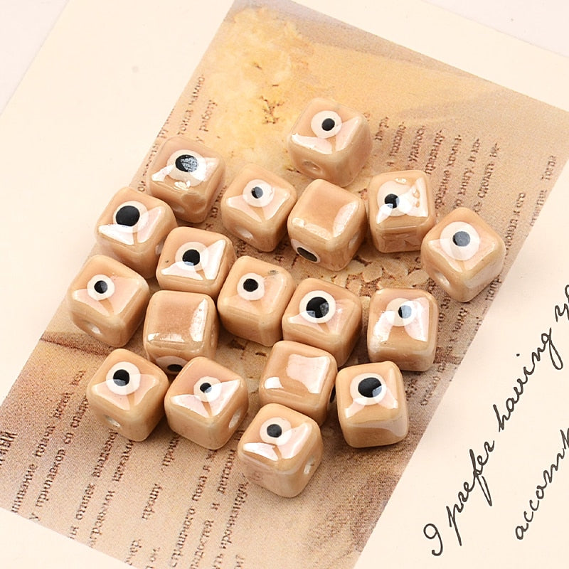 Colorful Evil Eye Cubic Beads