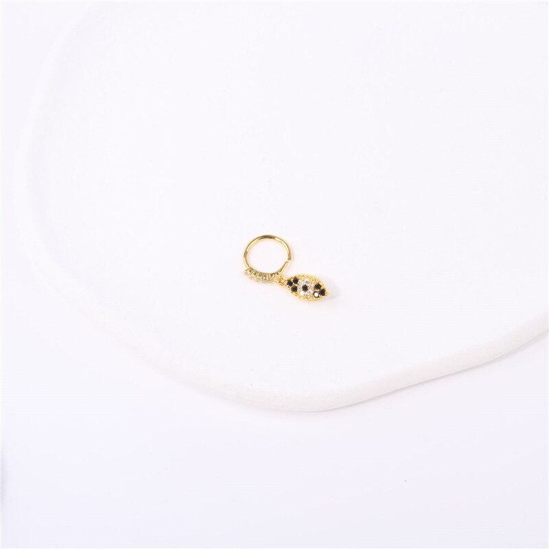 Evil Eye Gold Charm Nose Ring