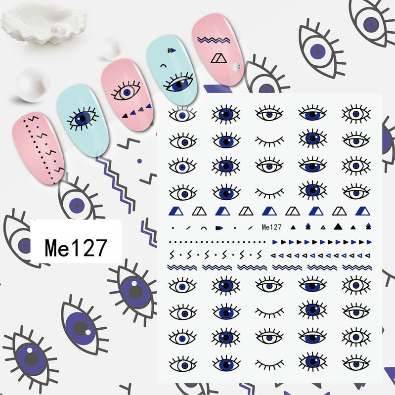 Evil Eye 3D Design Nails Stickers