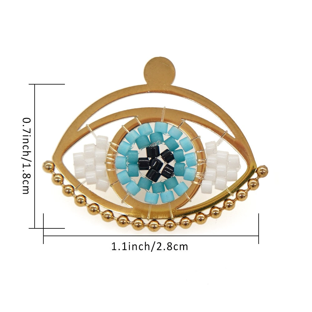 Golden Evil Eye Stud Earrings