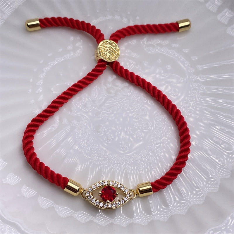 Gold-Plated Evil Eye Charm Bracelet