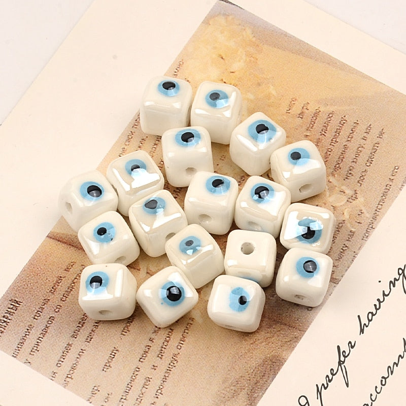 Colorful Evil Eye Cubic Beads