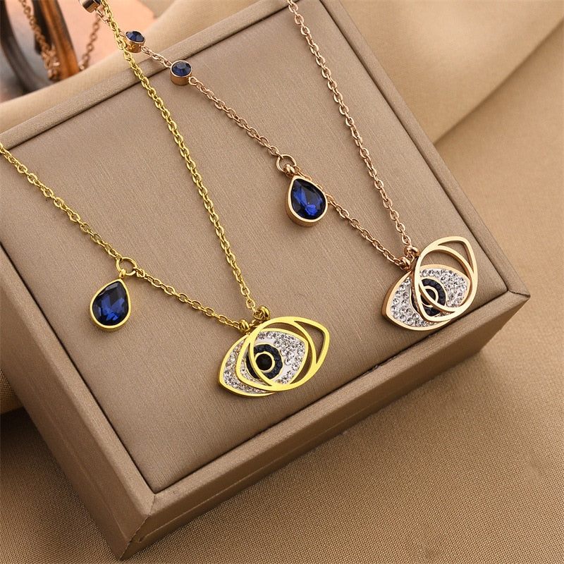 trendy evil eye pendant necklace