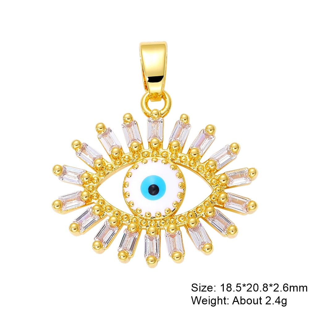 Multicolor Evil Eye Charm Pendants