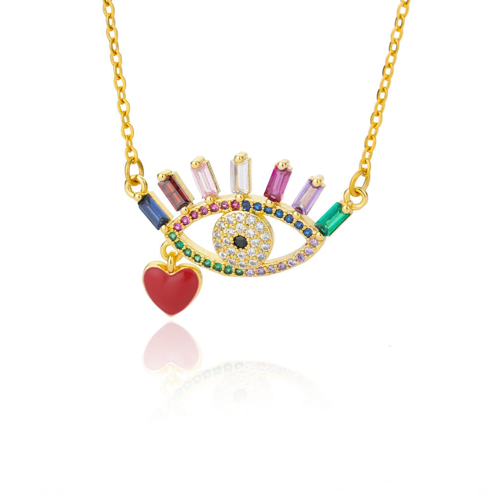 crystal evil eye necklace