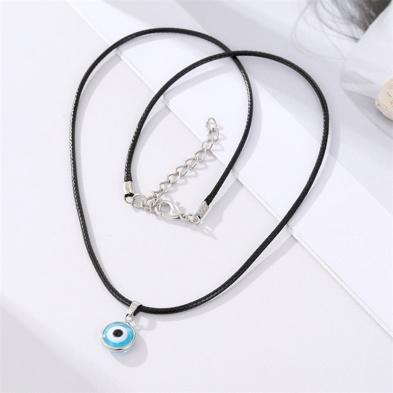 Evil Eye Simple Pendant Choker Necklace