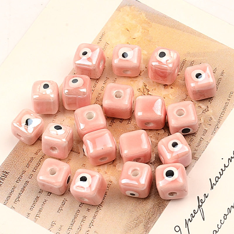 Colorful Evil Eye Cubic Beads