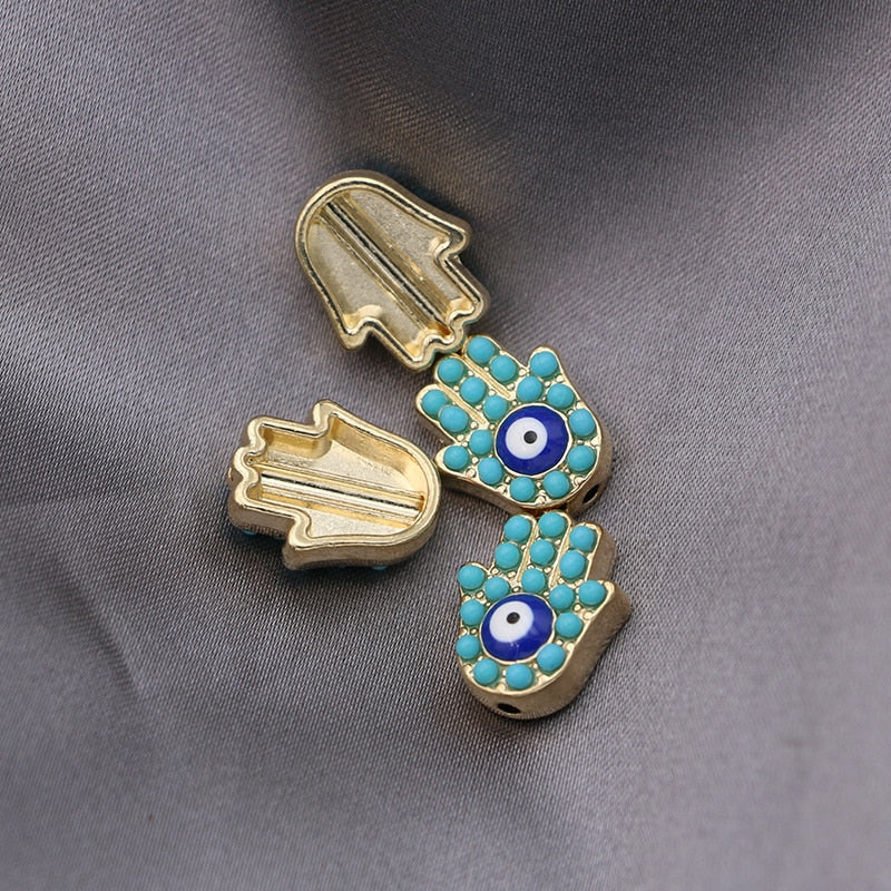 10PCS Hamsa Hand Evil Eye beads