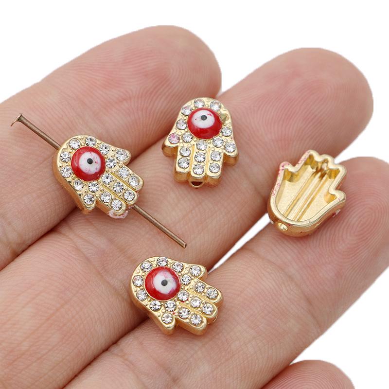 10PCS Hamsa Hand Evil Eye beads