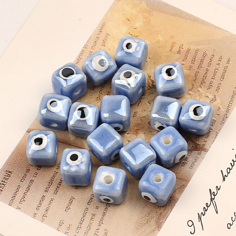 Colorful Evil Eye Cubic Beads
