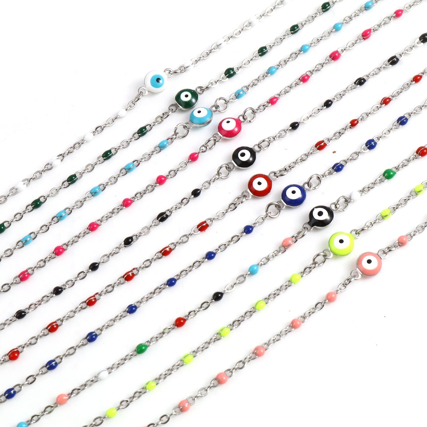 Multicolor Round Evil Eye Anklet
