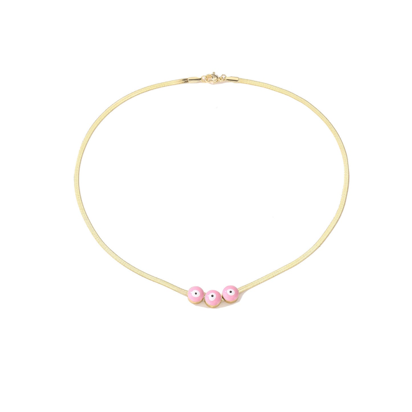 Evil Eye Stainless Steel Choker Chain Necklace