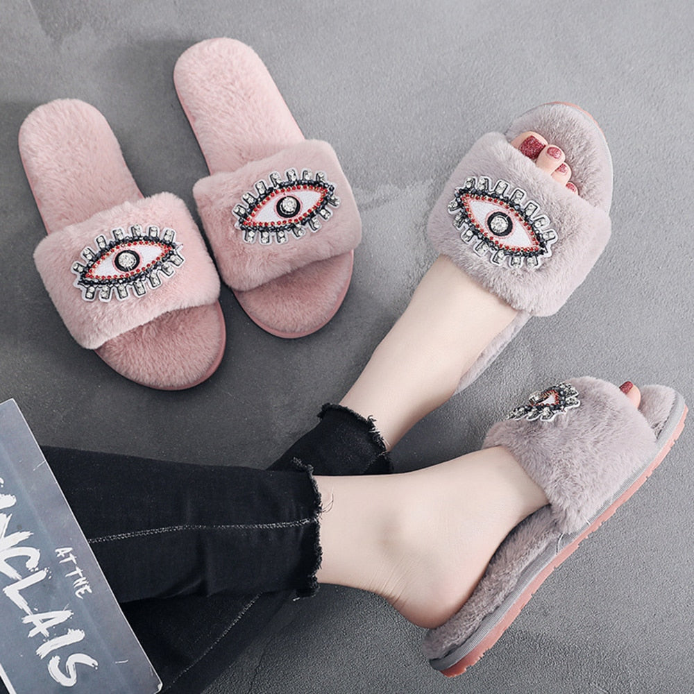 Soft Plushy Evil Eye Shoes