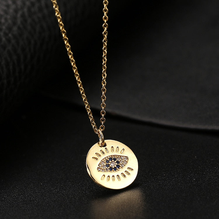 trendy evil eye pendant necklace