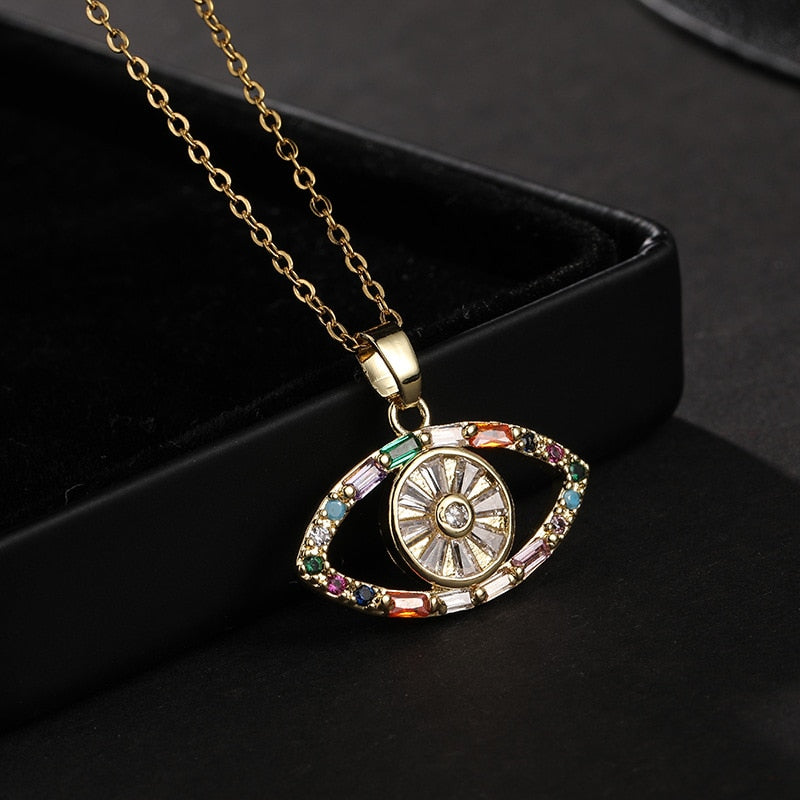 trendy evil eye pendant necklace