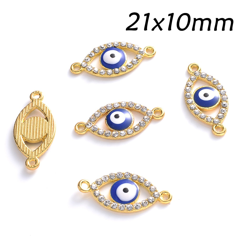 Evil Eye Golden Metal Beads