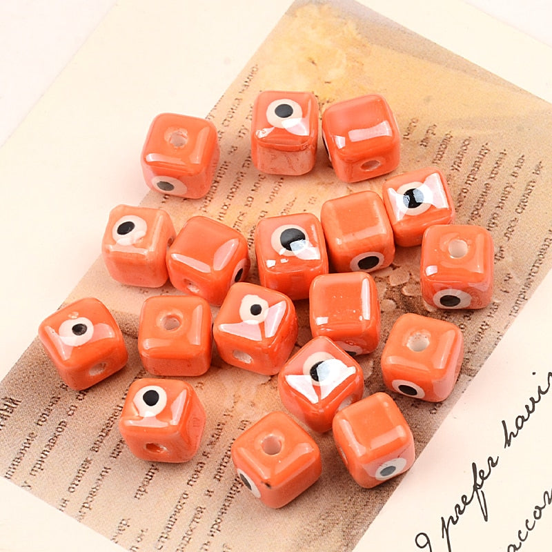 Colorful Evil Eye Cubic Beads