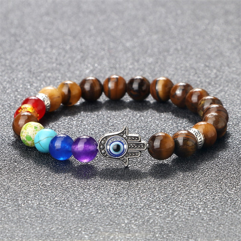 Evil Eye Natural Stone Bracelet