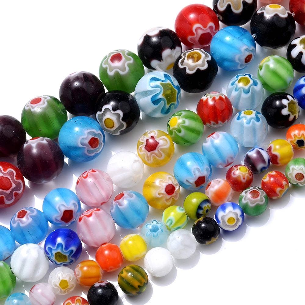 Colorful Evil Eye Flat Back Round Beads