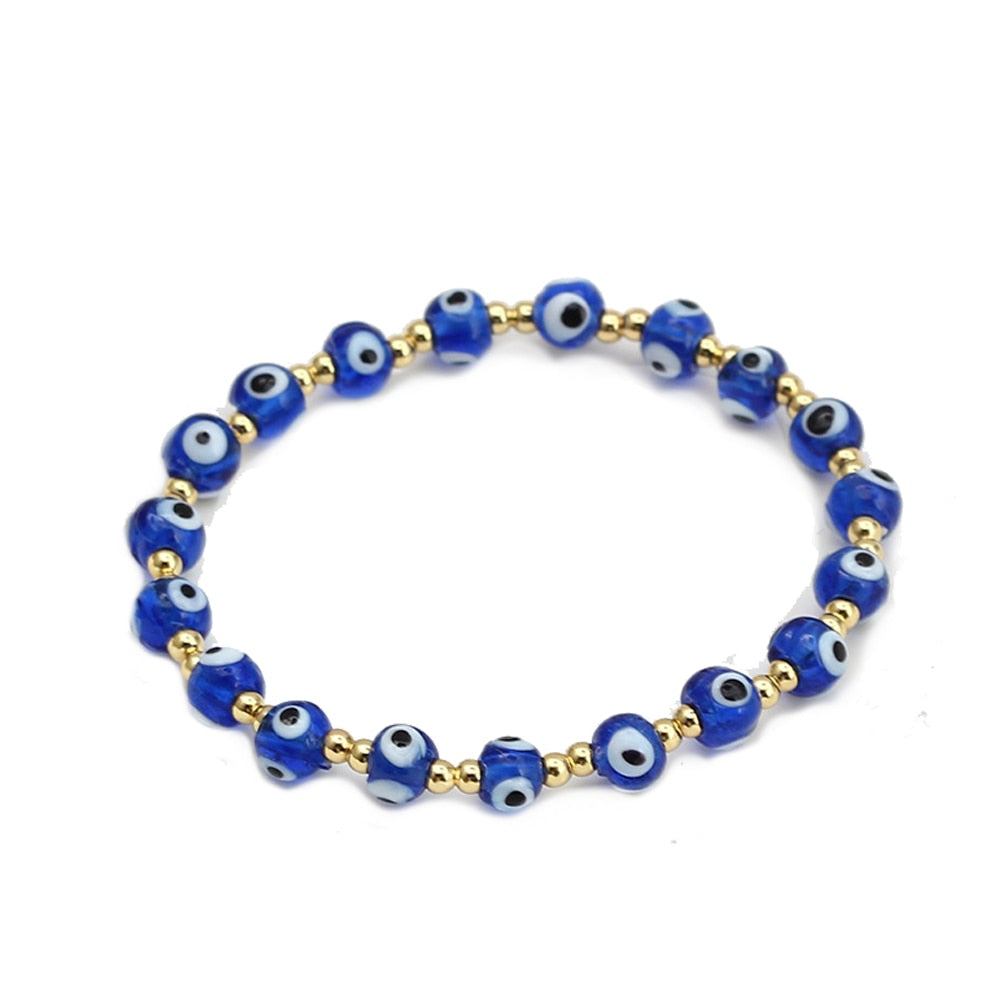 Evil Eye Golden Beaded Bracelet