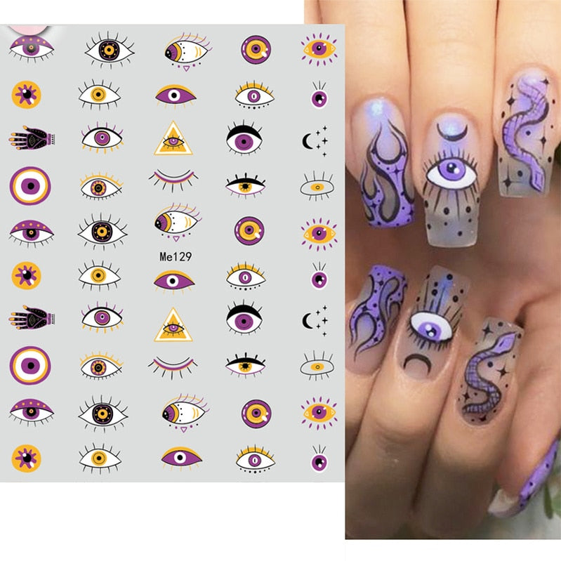 Evil Eye 3D Design Nails Stickers