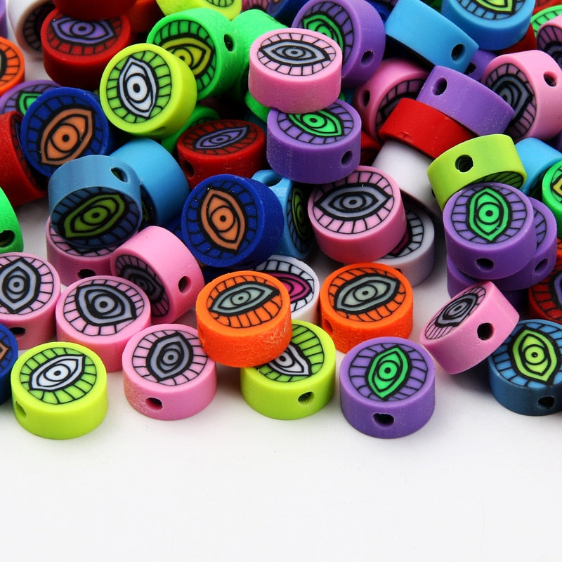 Eye Evil Rounded Clay Spacer Beads
