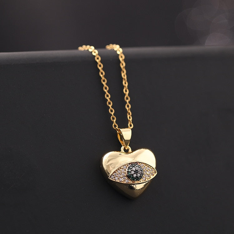 trendy evil eye pendant necklace