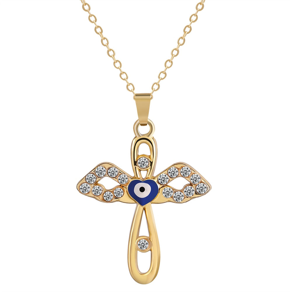 Evil Eye 14k Gold Plated Necklace