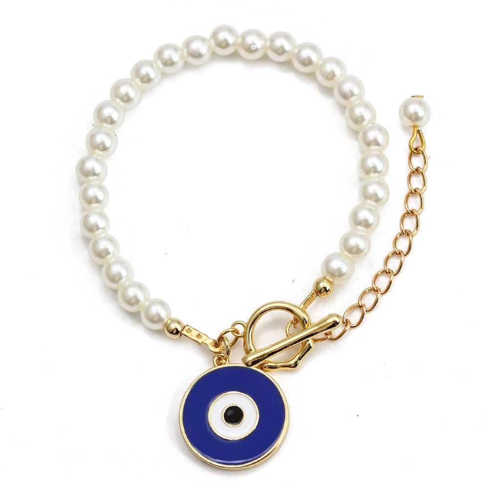 Evil Eye Golden Beaded Bracelet