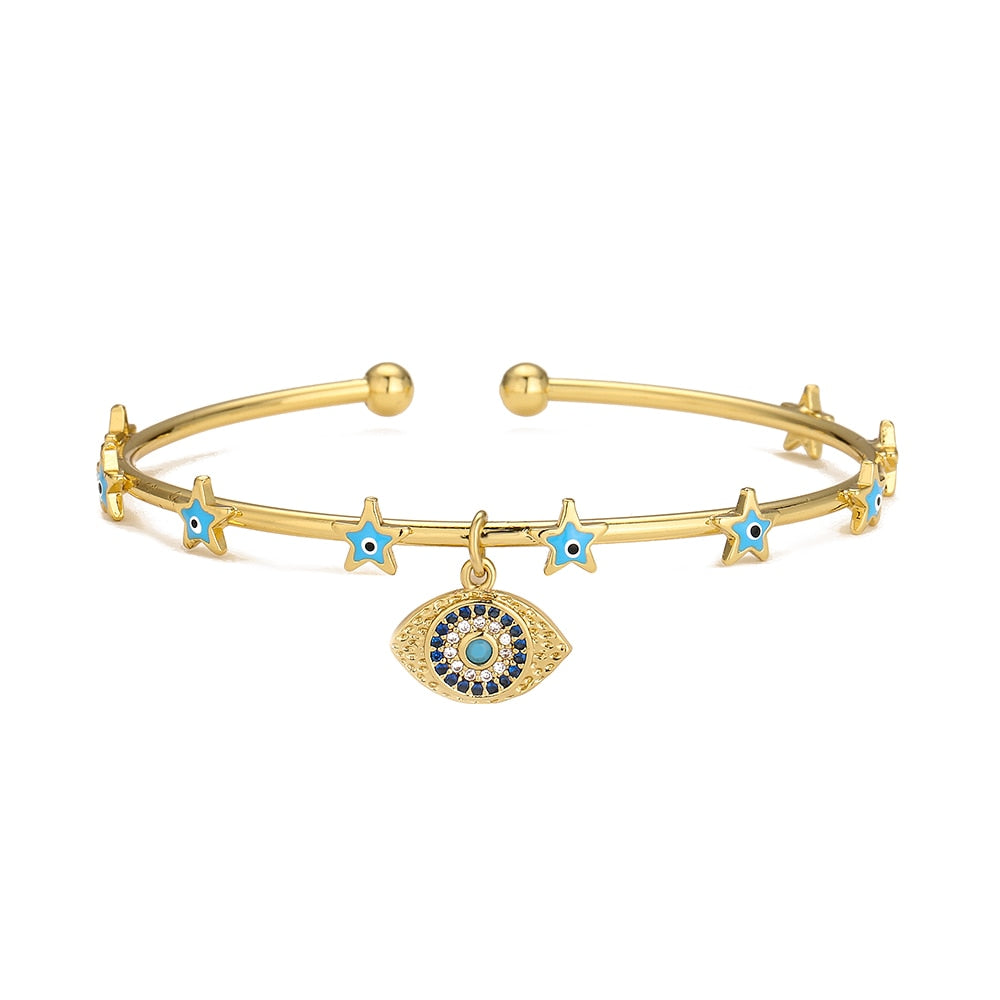 Stylish Golden Evil Eye Bracelet