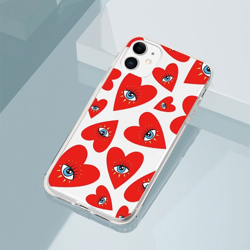 heart evil eye phone case