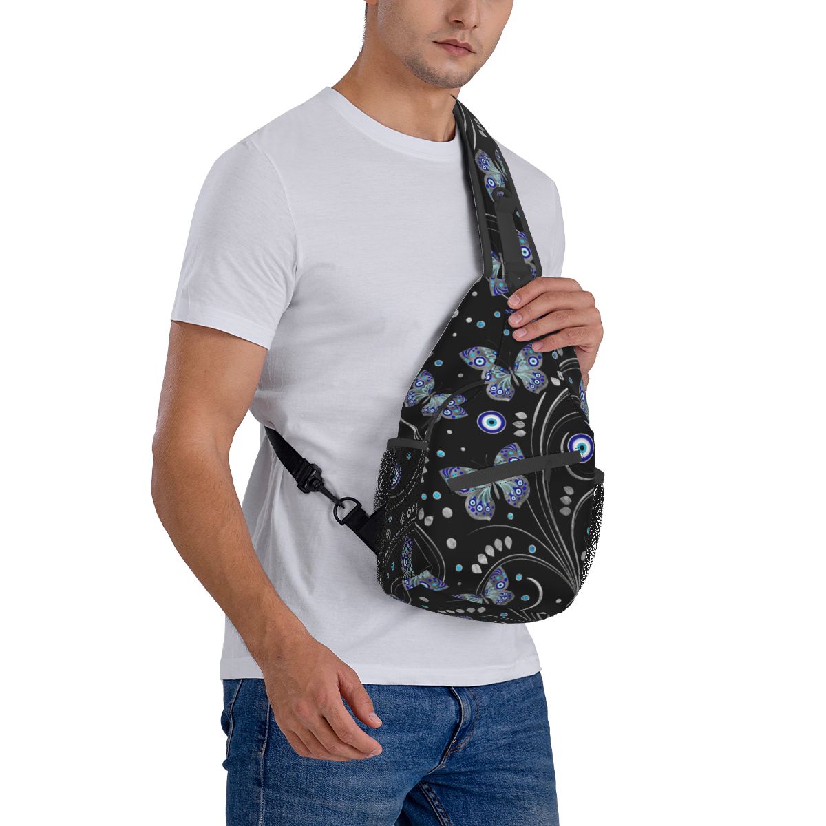 Butterfly & Nazar Printed Evil Eye Shoulder Bags