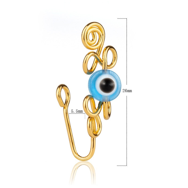 Evil Eye Steel Nose Cuff