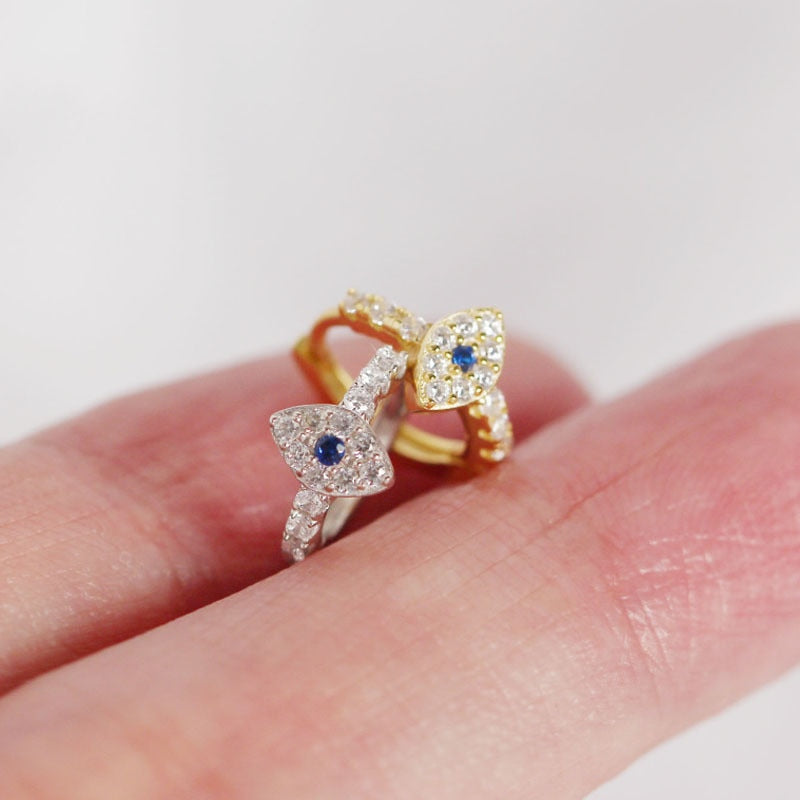 Crystal Zircon Evil Eye Stud Earrings