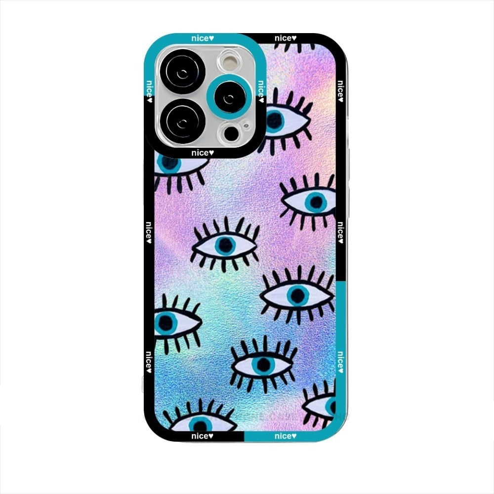 colorful evil eye iphone case
