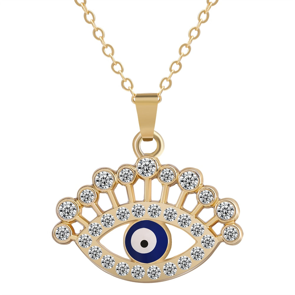 Evil Eye 14k Gold Plated Necklace