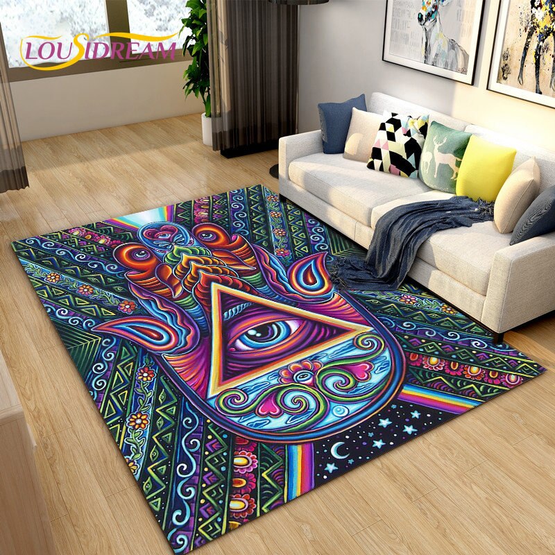 Evil Eye Hamsa Hand Non-slip Rugs