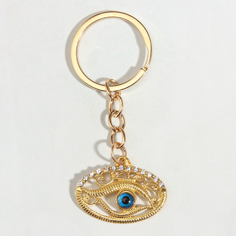 Evil Eye Pretty Design Golden Keychain