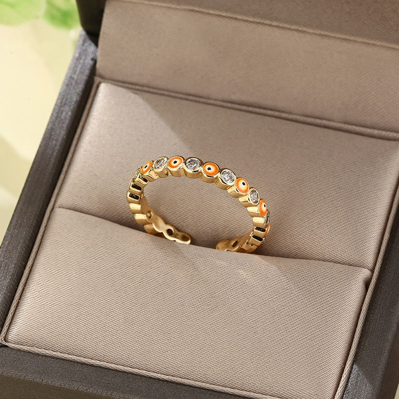 Multicolor Evil Eye Soft Jewelry Ring