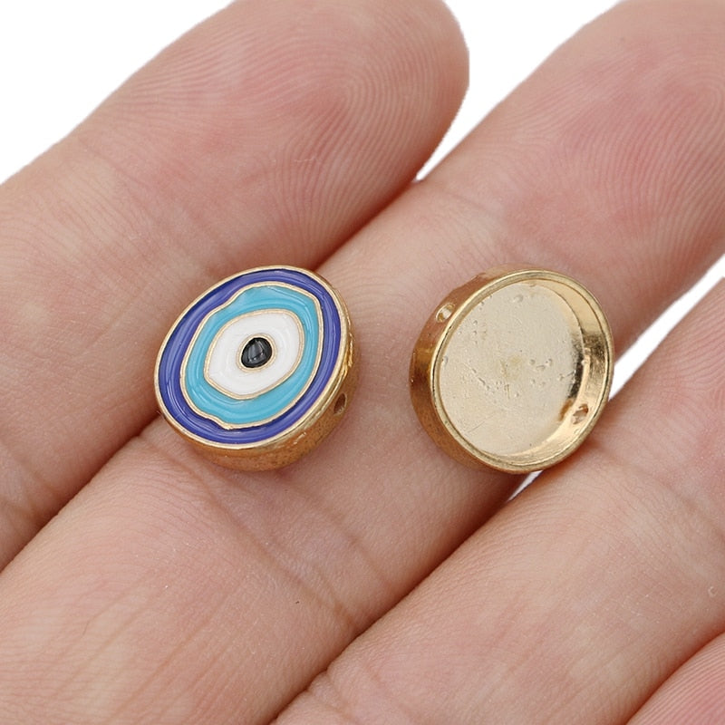 Gold Plated Evil Eye Beads