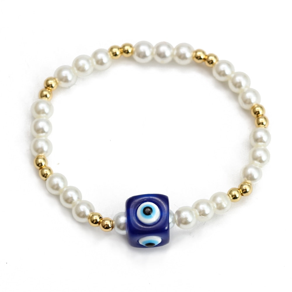 Evil Eye Golden Beaded Bracelet