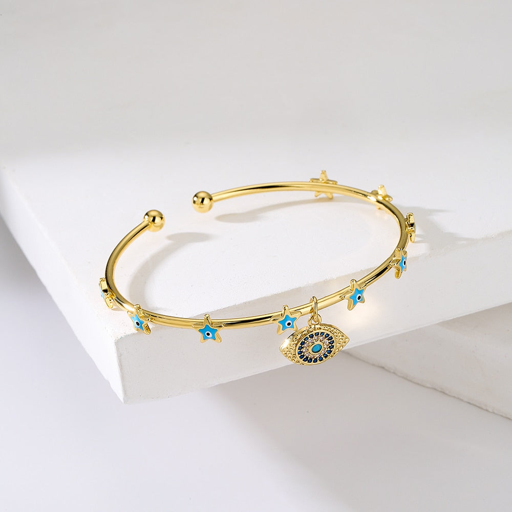 Stylish Golden Evil Eye Bracelet