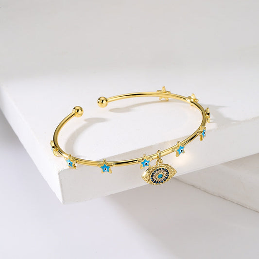 Stylish Golden Evil Eye Bracelet
